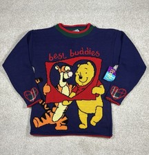 NWT Vintage 90's Disney Winnie The Pooh Knit Sweater Youth Medium Made In USA