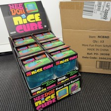 NeeDoh Nice Cube Super Solid Squish Squeeze Toy LOT OF 12 Display Case NEE DOH