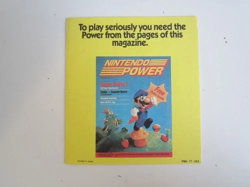Nintendo Power Magazine Subscription Insert, PMG-PT-USA, Vintage