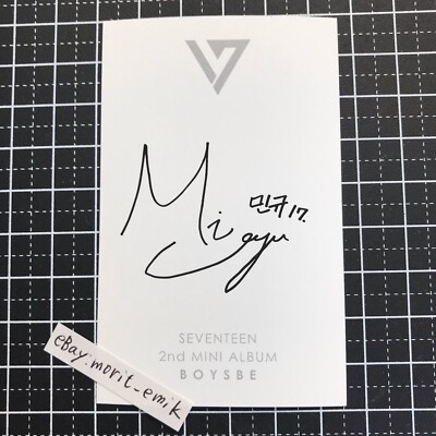 Seventeen BOYSBE 2ND MINIALBUM ミンギュサイン入り SEVENTEEN MINGYU BOYSBE Official Photo card PC 2nd mini album