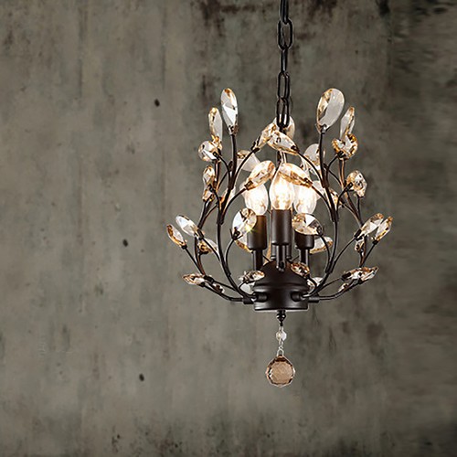 Modern Crystal Chandelier Hanging Lamp Pendant Ceiling Light Dining Room Fixture - Picture 2 of 13