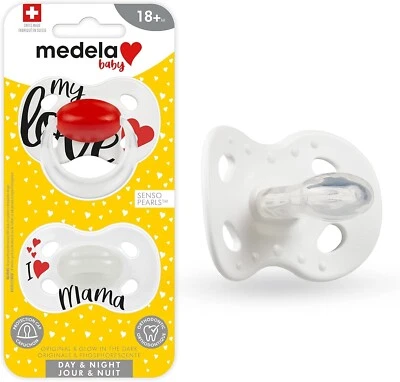 Medela Baby Schnuller Tag und Nacht leuchten im Dunkeln 18+ Monate 2er Pack