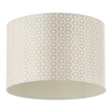 Litecraft Light Shade 30 cm Easy Fit Geometric Drum Lampshade - Cream Clearance 