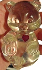 Fenton Art Glass Clear April Birthstone Bear Faux Diamond Figurine