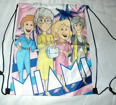 New BackPak Draw String GOLDEN GIRLS Cartoon Rose Blanch Sofia Dorothy MIAMI Bag