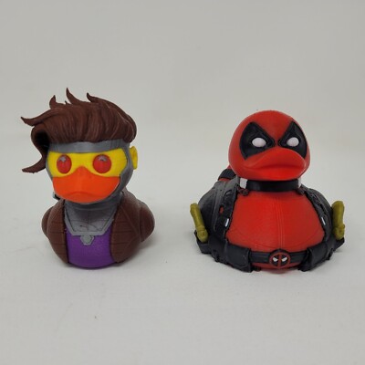 Gambit and Deadpool Duck Fan Art Small Duck Plastic Fan Art Figure 3D Printed