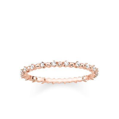 Thomas Sabo Silberring mit funkelnden Punkten in Sterlingsilber und Roségold