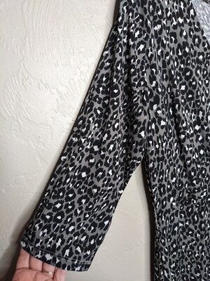 NWT Leota SF Libby Womens Petite XLarge Black Gray Animal Print