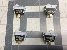 4 PCs -Carling DPST Rocker Switch Grey On/Off 20A 250V  - (LXA16E)