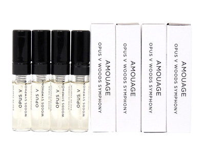 AMOUAGE OPUS V WOODS SYMPHONY EDP 2.0ml .06fl oz x 4 COLOGNE PERFUME SAMPLES