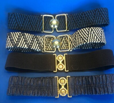 2 Pack Elastic Woven Stretch Fabric Cloth Belt with Gold Buckle 61A9dcW+j9L._AC_SY350_QL65_.jpg main image 4