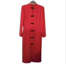 ZARA WOMAN Red Toggle Dress Mandarin Neck Perfect Condition Size Small