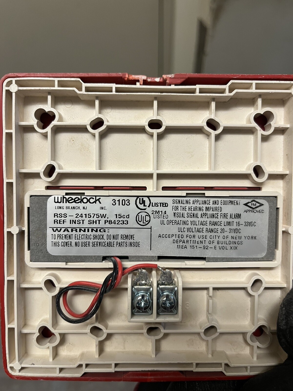 Wheelock RSS-241575W Fire Alarm Strobe Wall Red 20-31V dc | eBay