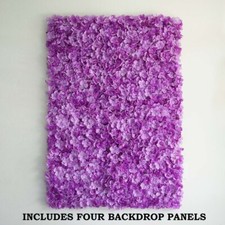 4 Purple Hydrangea Flowers Mat Wall Backdrop Panels Wedding Party Decorations