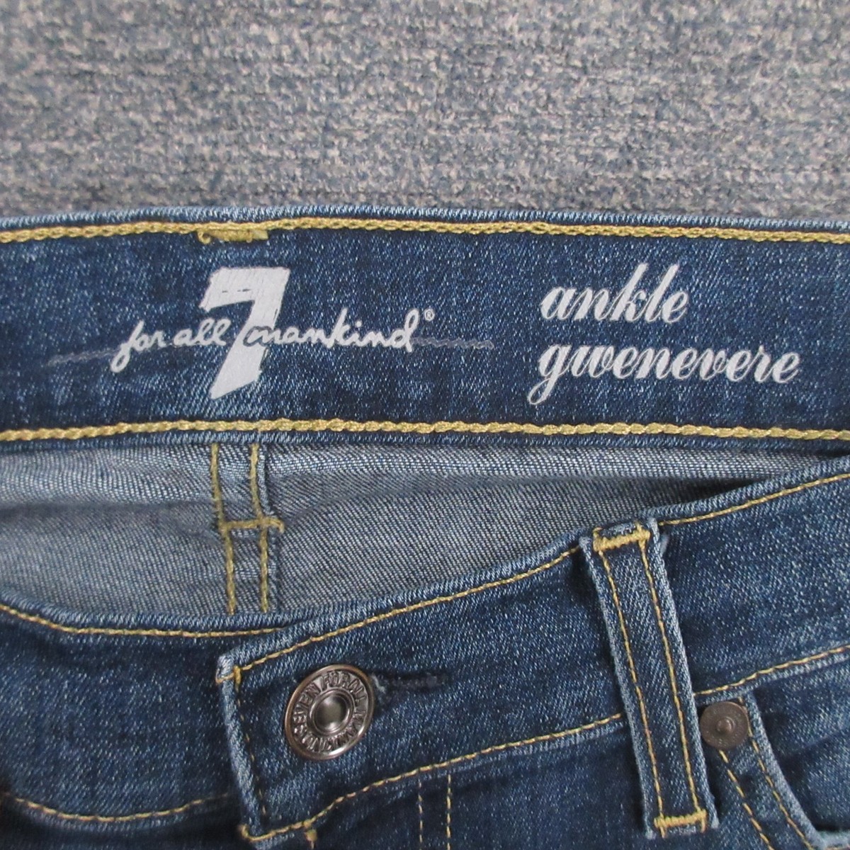 Jean 7 For All Mankind Gwenevere Skinny - Taille 28 - Délavé Et Déchiré - Dark Wash - Neuf Avec Étiquettes