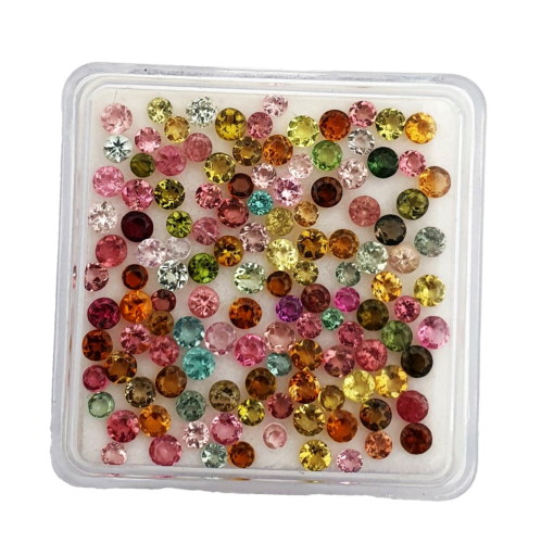 Natural Multi Tourmaline Round Cut Loose Gemstone Lot 70 Pcs 2.50-2.75 MM 5 CT - Picture 4 of 4