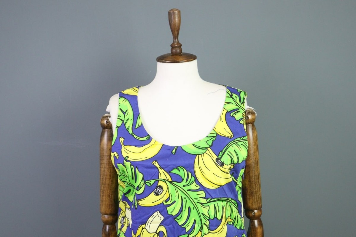 LOVE MOSCHINO Multicolor Fruits Sleeveless A-Line Short Dress Size