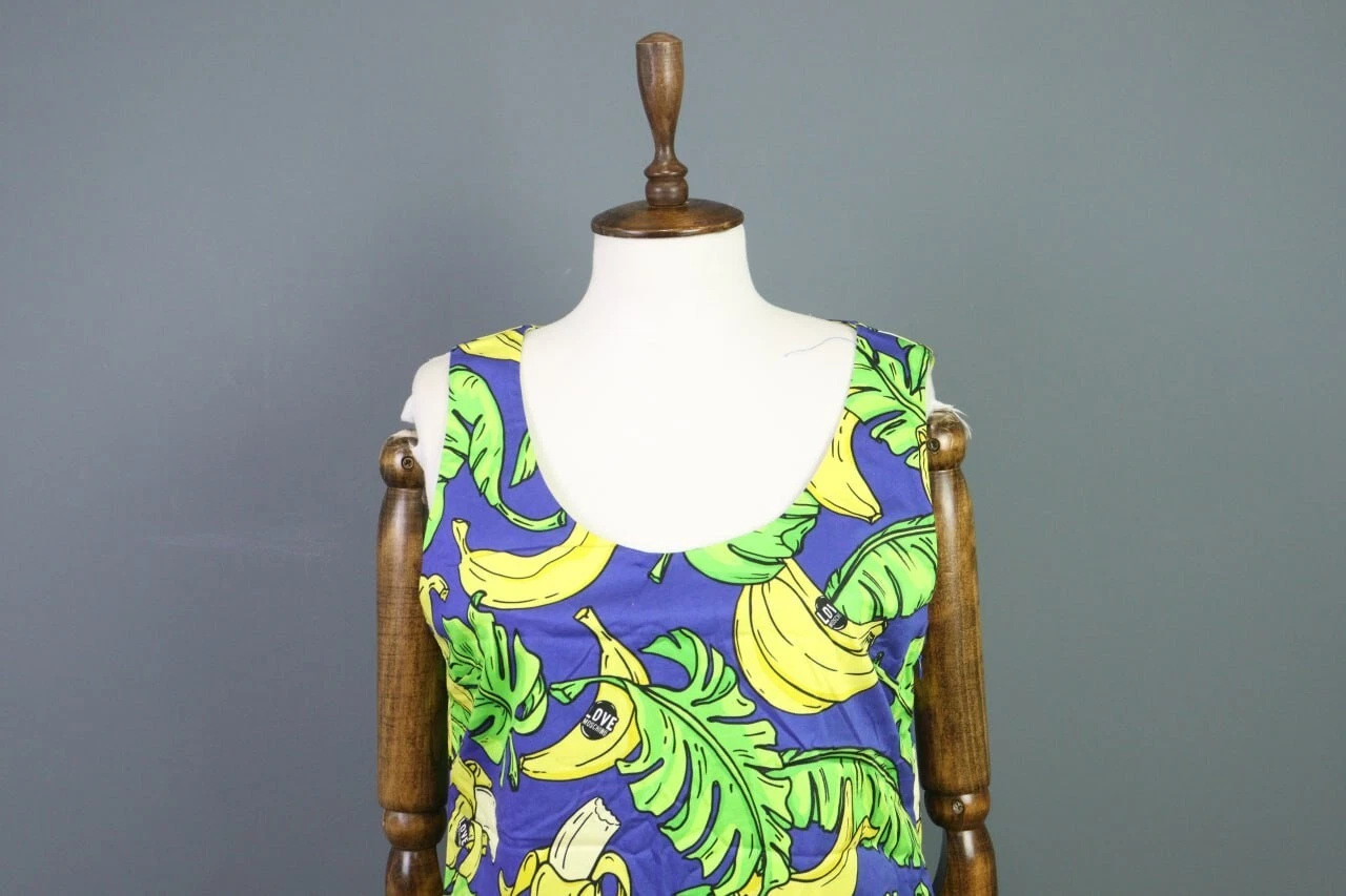 Abito corto LOVE MOSCHINO multicolore senza maniche frutta senza maniche taglia US 10 I 46