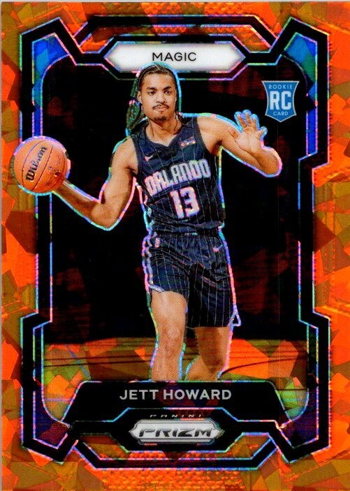 Jett Howard 2023-24 Prizm Orange Cracked Ice Rookie Card #132 - Magic