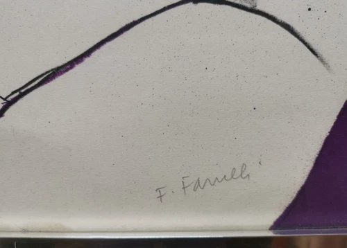 Fernando Farulli (Firenze 1923-1997) Litografia 110/120 "Figura Femminile" - Foto 4 di 5