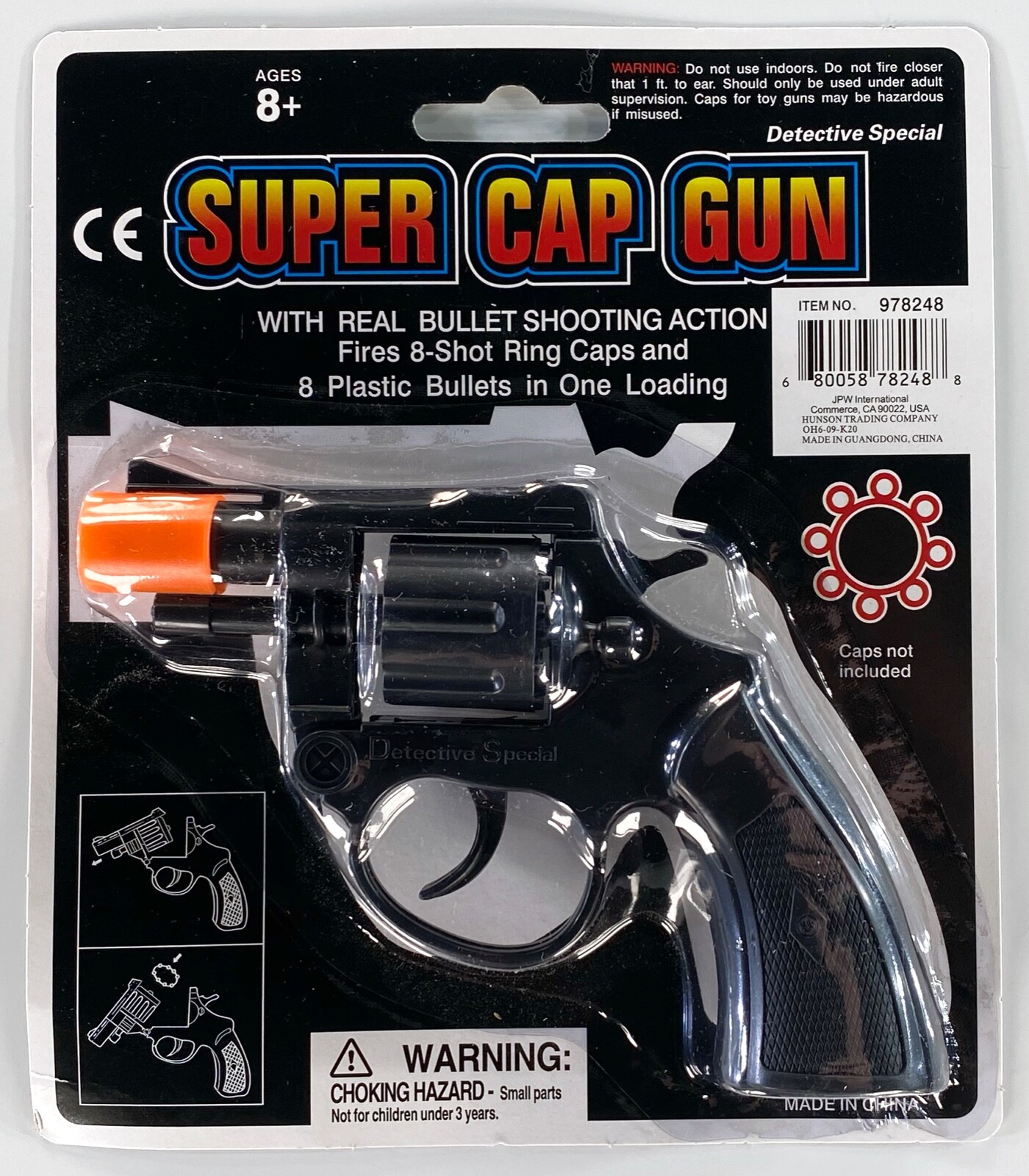 Super Cap Toy Gun DETECTIVE SPECIAL Revolver 8 Shot Ring Caps Pistol