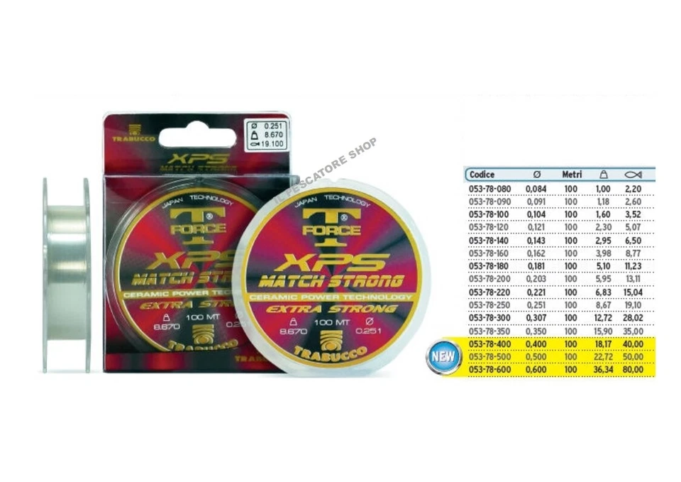 TRABUCCO FISHING DIFFUSION MONOFILO TRABUCCO T-FORCE XPS MATCH STRONG 100 METRI
