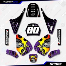 Purple Spark Racing Graphics Kit fits Yamaha PW80 Decal Sticker PW 80 All Years
