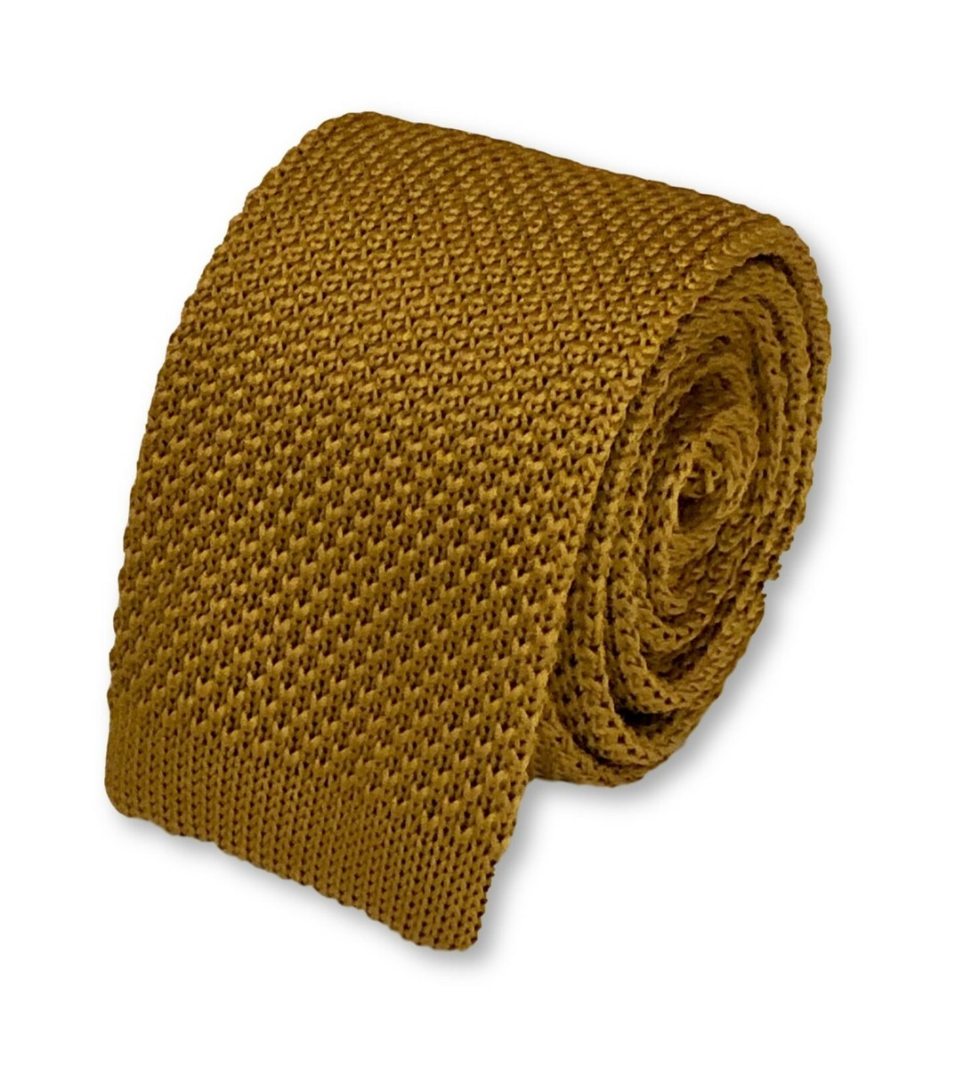 mustard knitted tie