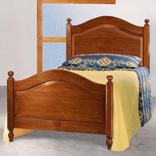 LETTO SINGOLO IN PIOPPO MASSICCIO, NOCE ARTE POVERA 