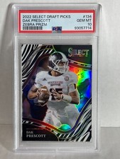 2022 SELECT DRAFT PICKS ZEBRA PRIZM DAK PRESCOTT COWBOYS PSA 10  POP3