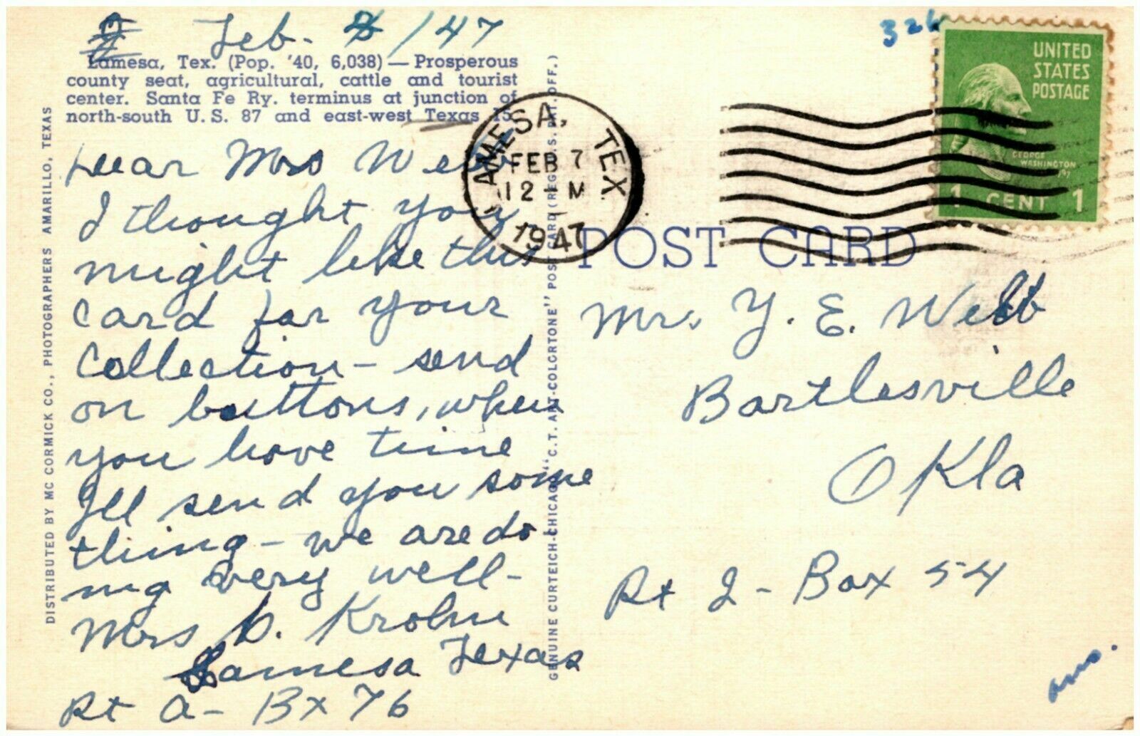 Lamesa Texas Multiview Postcard Court House, Post Office, Church