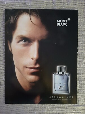 Werbepapier Parfum. Parfüm Ad Mont Blanc Starwalker von 2005 AN