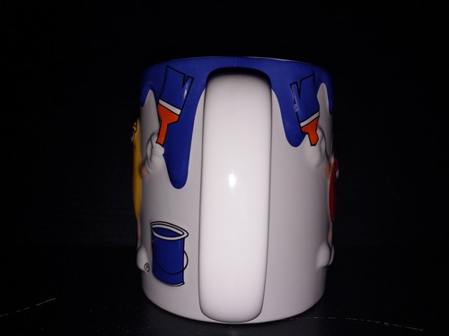M&M's Ceramic 3D Coffee Cup Mug Blue Yellow & Red Candy Blue Paint Brush MM - Picture 4 of 6