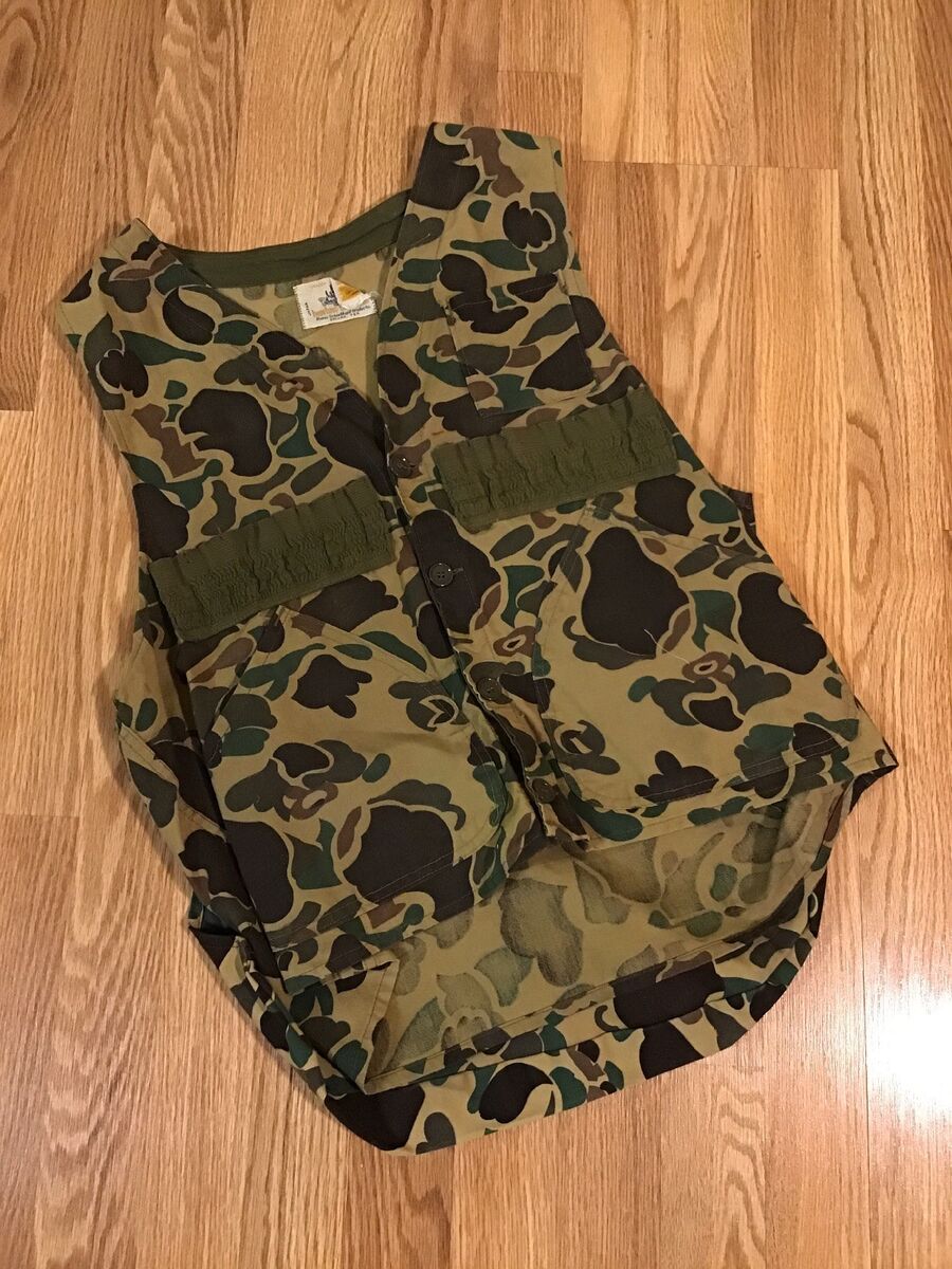 Vintage Black Sheep Duck Camo Hunting Vest Shell Holders sz Vintage Black Sheep Duck Camo Hunting Vest Shell Holders sz