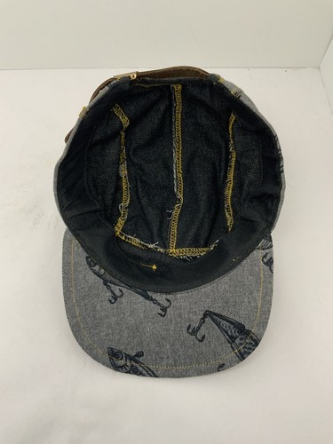 Keef Company Hat 5-Panel Fishing Lure Design Leather Strap USA Excellent - Picture 8 of 15