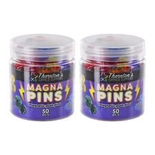 100 Thornton's Magna Pins Small Strong Office Fridge Magnetic Assorted Push Pins