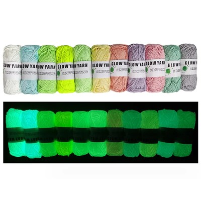 2 Rolls Glow in the Dark Yarn Luminous Crochet Yarn for Crocheting DIY Knitting