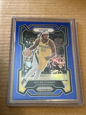 2023-24 Panini Prizm Myles Turner Blue Prizm # d 61 /199 Pacers #34