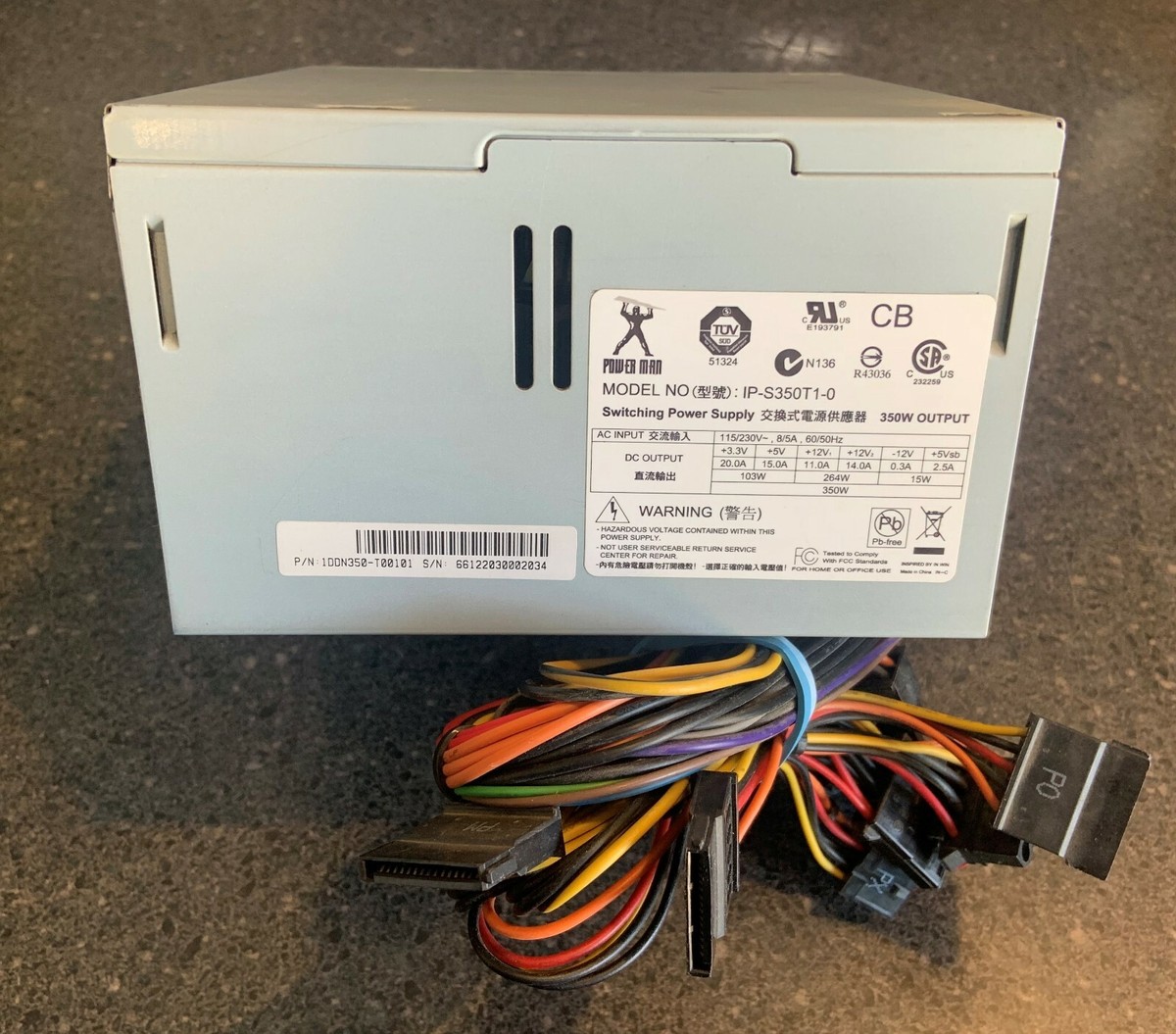 Lot De 4 Alimentations Dell Power Man IP-S350T1-0 350W - 6 Broches PCI-E - Occasion Testé