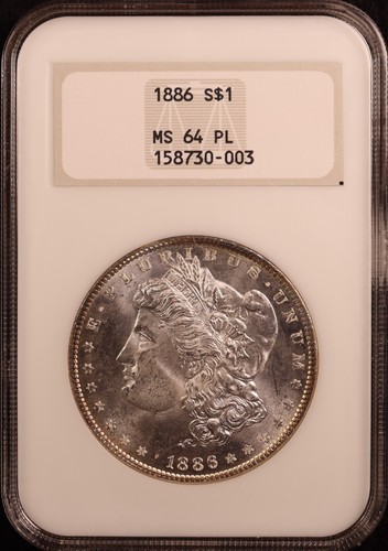 1886-P Morgan Silver Dollar - NGC MS64 PL - Stunning Proof-Like! PQ NGC Fatty! - Picture 2 of 9