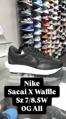 SACAI LD WAFFLE X SACAI BLACK RETRO OG SZ 7 BV0073 002 AUTHENTIC VTG RARE BOX