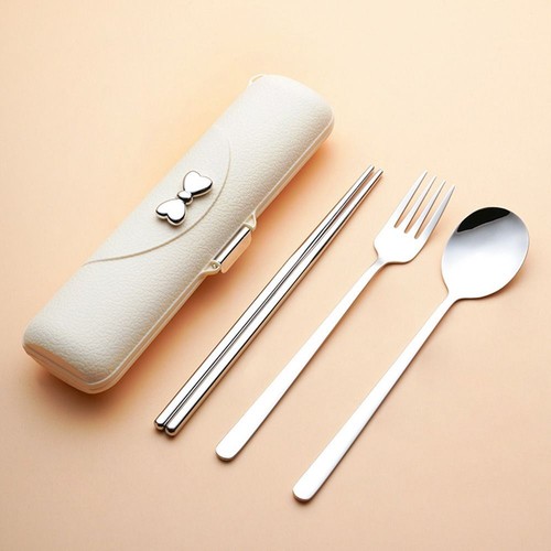 2/3Pcs Camping Cutlery Set Bowknot Chopsticks Fork Spoon Set Picnic Dinner Set - Picture 9 of 15