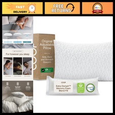 Adjustable Queen Size Memory Foam Pillow - Medium Firm for Back, Stomach Side
