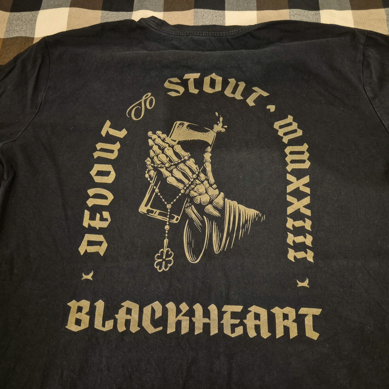 BrewDog Black Heart T Shirt Size Extra Large XL Back Print Devout To Stout image 2