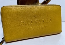 Kate Spade Neda Larchmont Avenue Pebble Leather Embossed Logo Zip Around Wallet