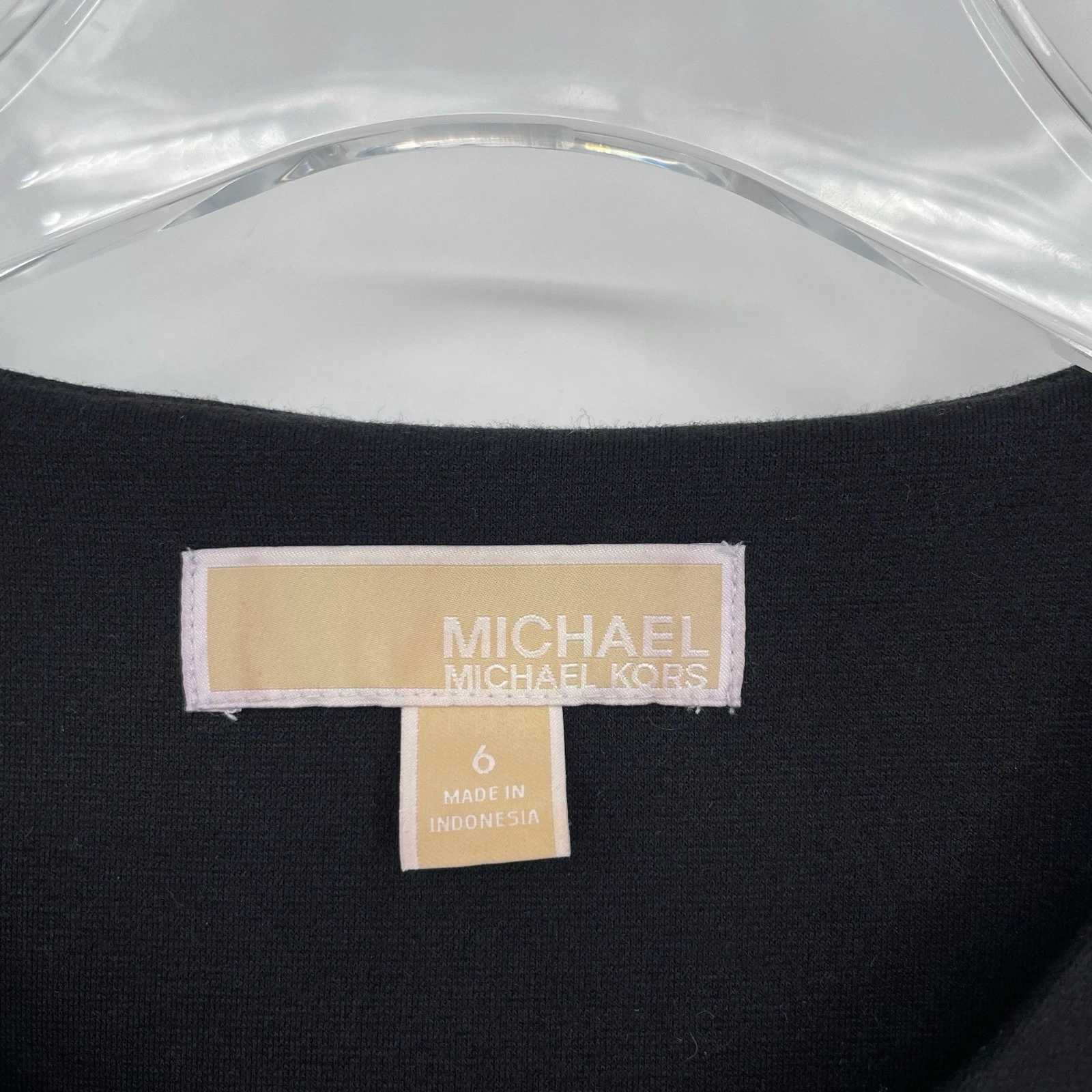 Abito svasato MICHAEL KORS nero con zip senza maniche aderente e svasato taglia 6 stile subacqueo