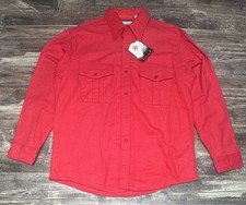 Vintage Sears Fieldmaster Chamois Shirt Red Made in USA 70s NWT Large
