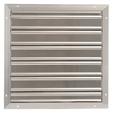 Dayton 2Ftw6 24 In 27"H-W 5.75"L Alu Wall Exhaust Shutter, 24-1/2 In X 24-1/2