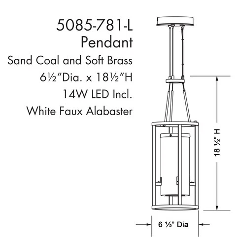 Minka Lavery 5085-L Levitation 7"W LED Mini Pendant - Soft Brass / Sand Coal - Picture 4 of 9