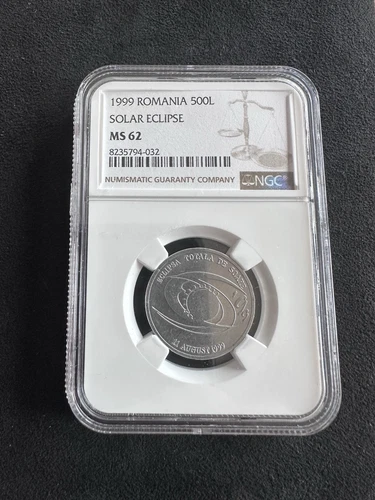 Romania 500 lei 1999 NGC MS62 SOLAR ECLIPSE